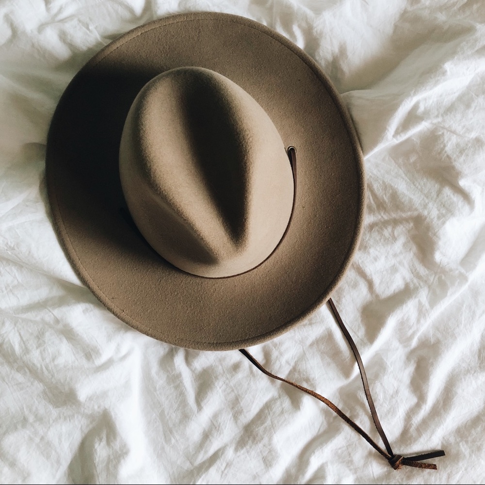 SOLD•Tan Brixton Flat Brimmed Hat